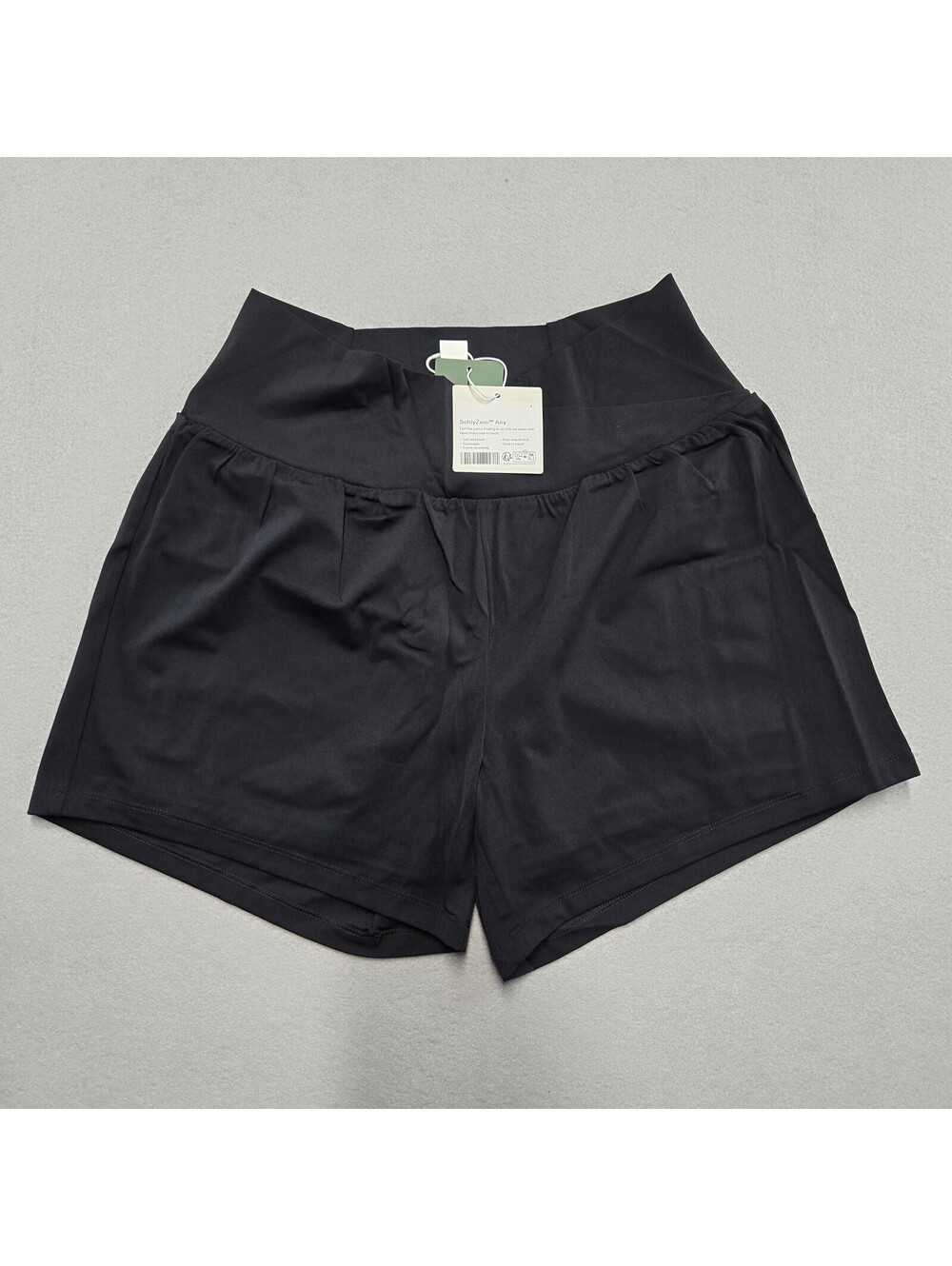 Halara SoftlyZero Airy High Waisted Running Shorts Womens L Black Nylon NWT